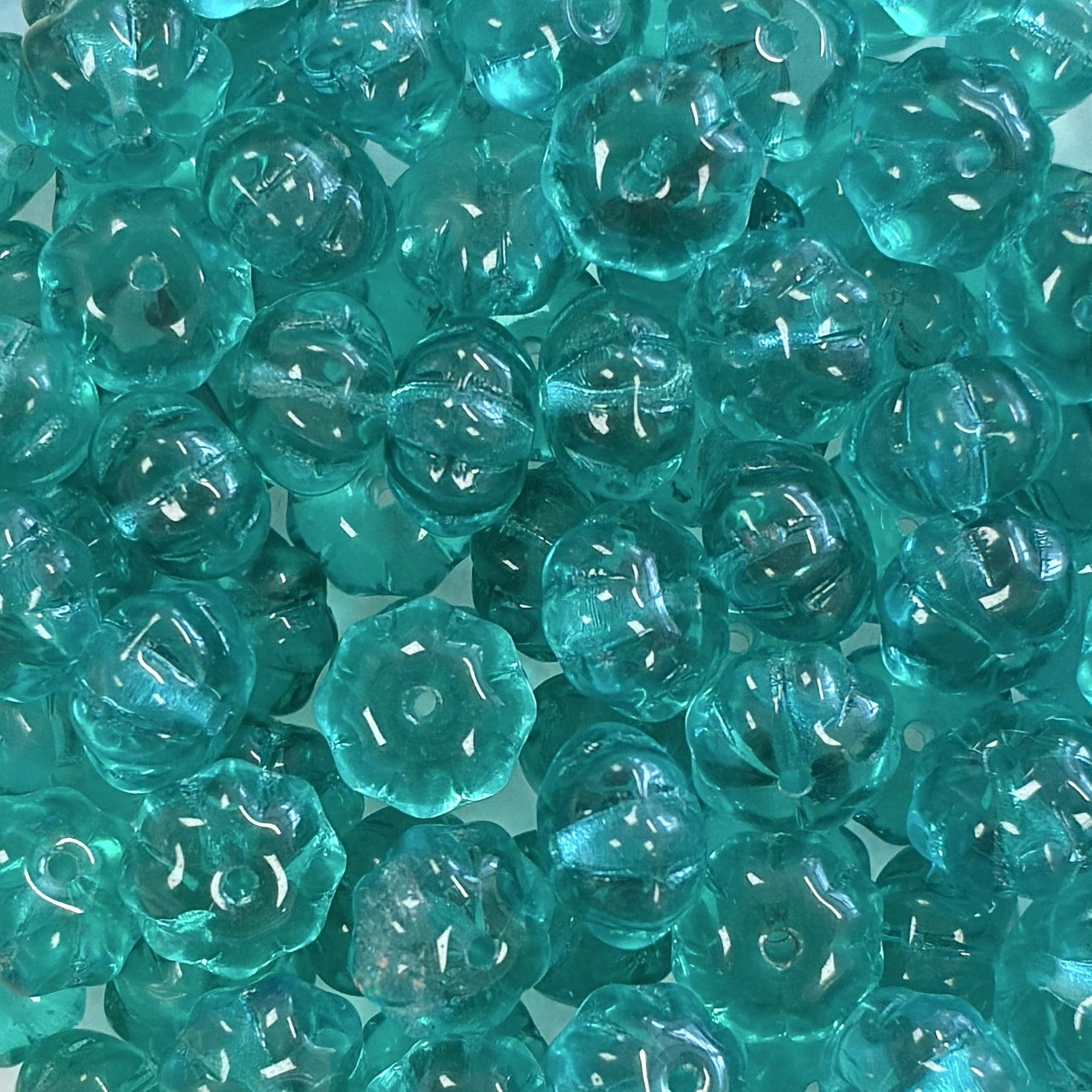 Blue Zircon 6x8MM Melon Rondelle