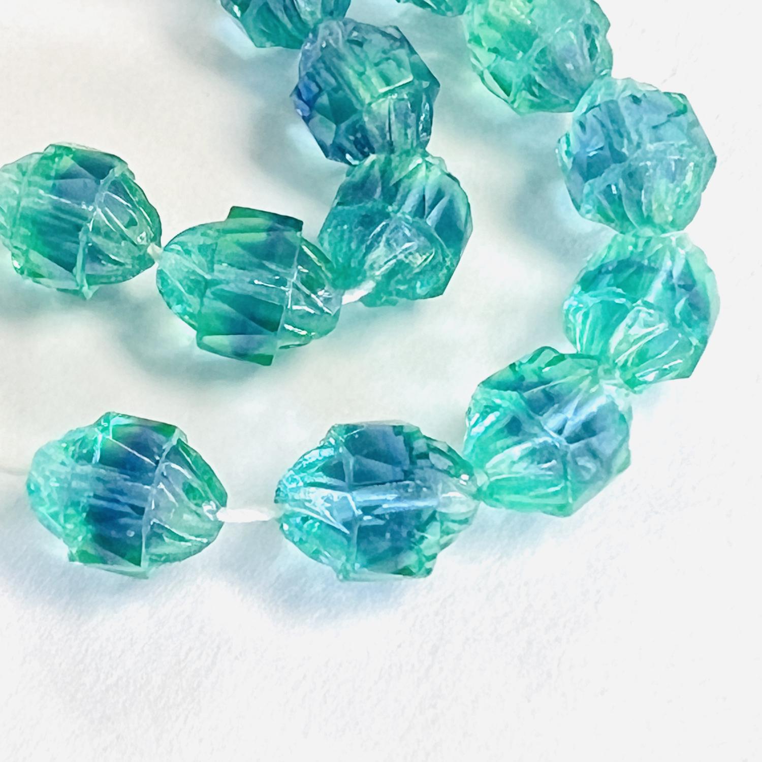 Blue Zircon With Sapphire 10x8MM Fire Polish Cathedral Oval