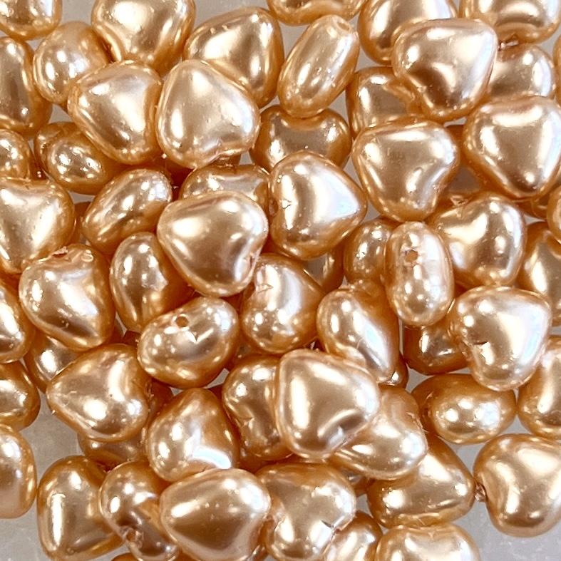 Champagne 6MM Pearlized Heart