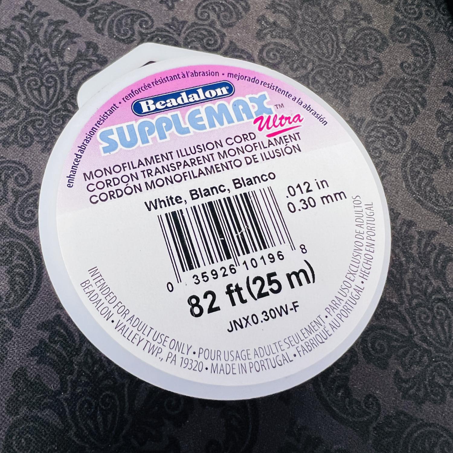 Clear .012 (.35mm) Beadalon Supplemax Monofiliment Cord 25 meters