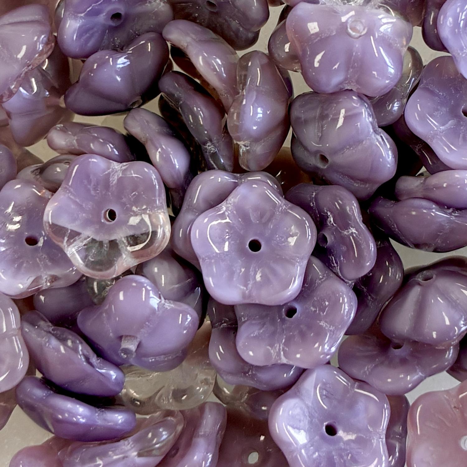 Crystal/Lavender 9X4MM 3-D Flower Blossom