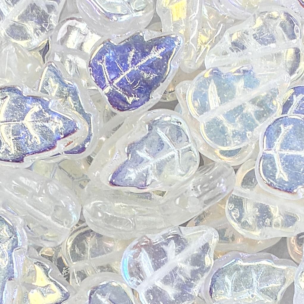 Crystal AB 12x10MM Veined Leaf