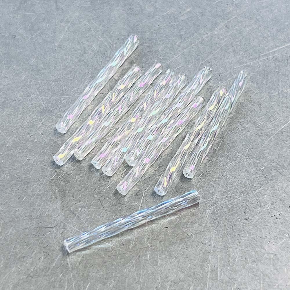 Crystal AB 25MM Twisted Bugle