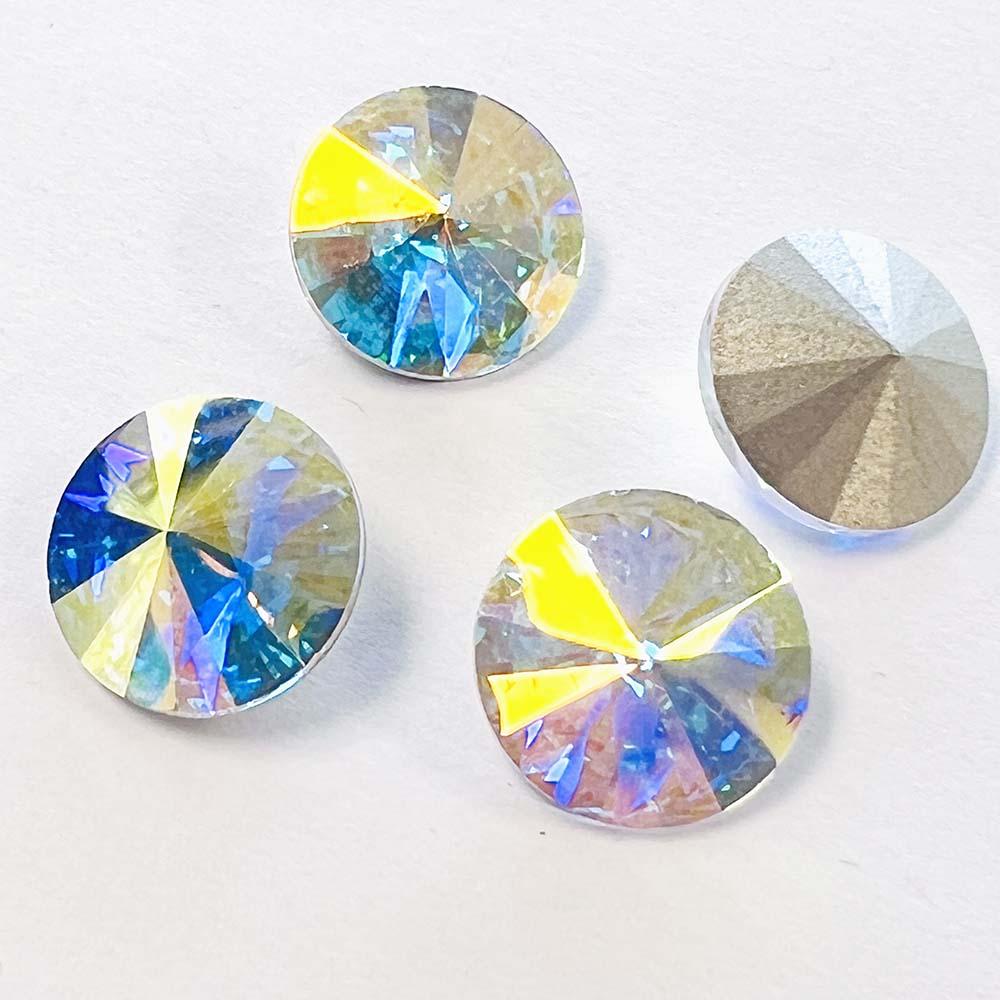 Crystal AB Faceted 14MM Rivoli Stone