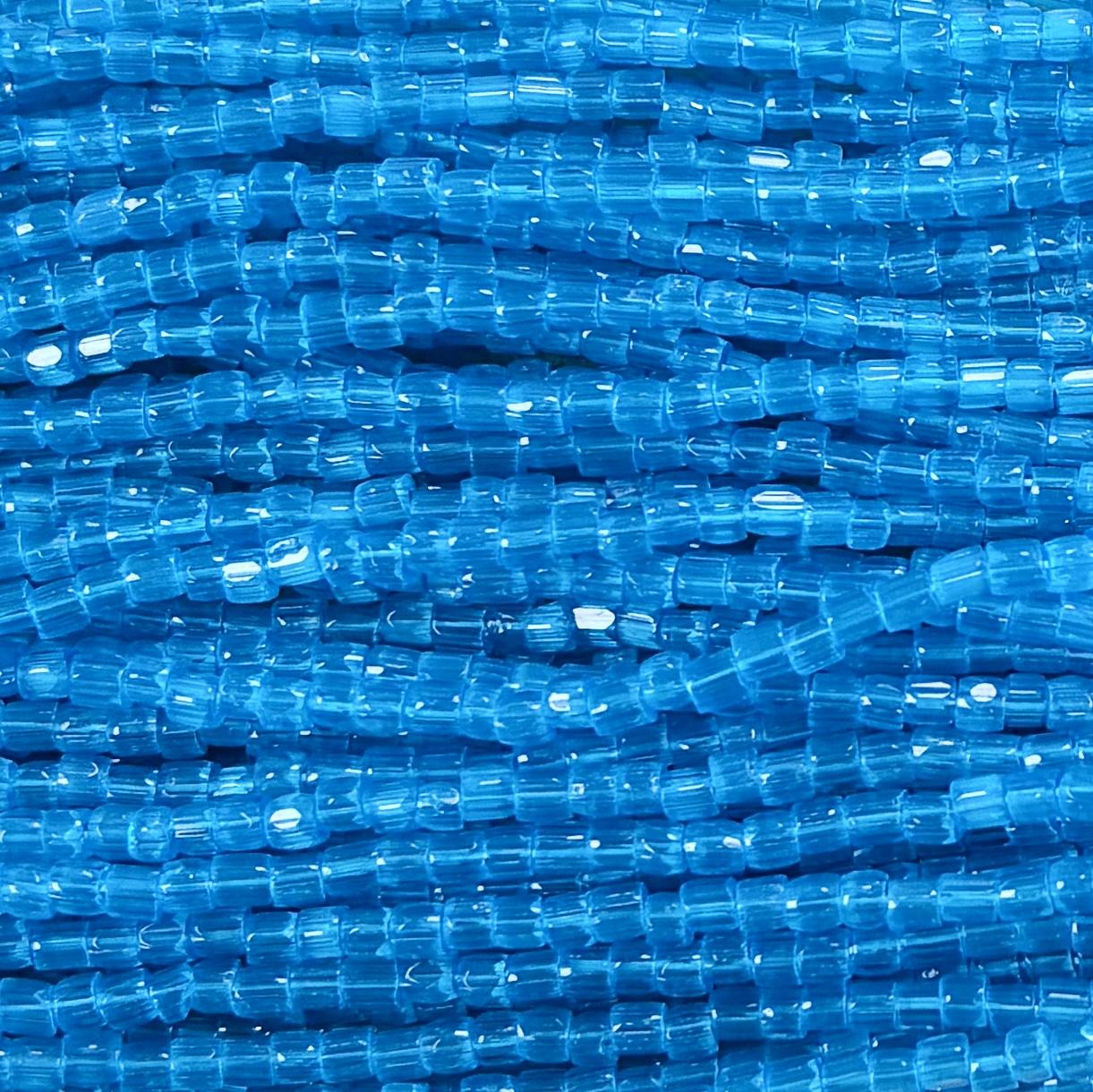 Dark Aqua Satin 9/0 3 Cut Seed Bead
