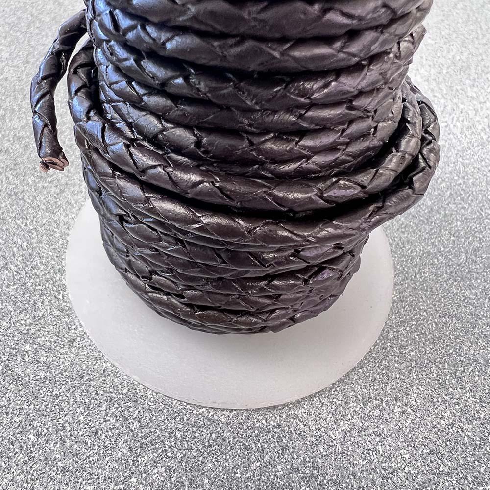 Dark Brown 3.5MM Braided Leather Bola Style Cord