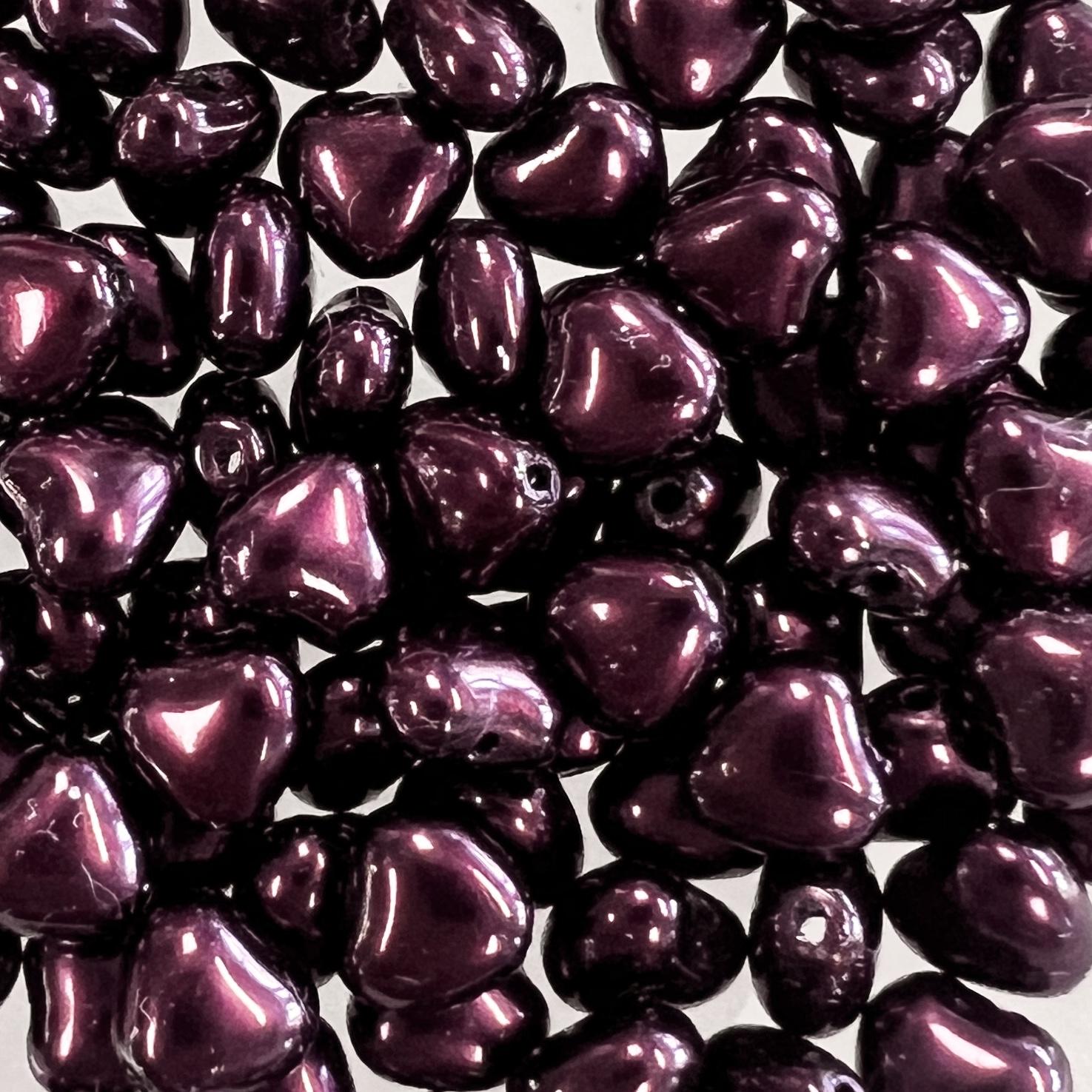 Dark Copper Mauve 6MM Pearlized Heart