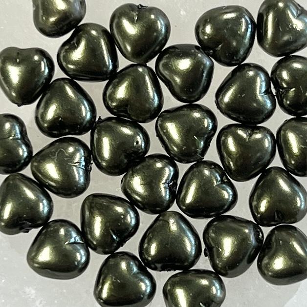 Dark Olive 6MM Pearlized Heart