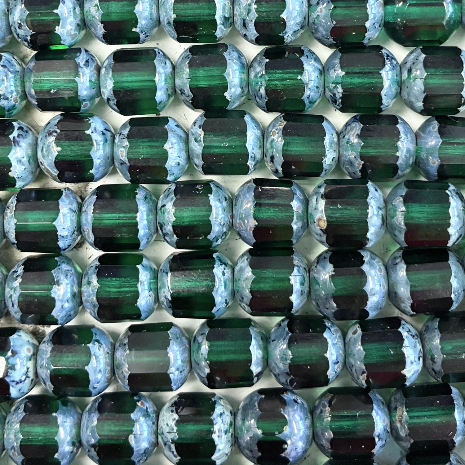 Emerald With Granite (Picasso) 10MM Window Bead