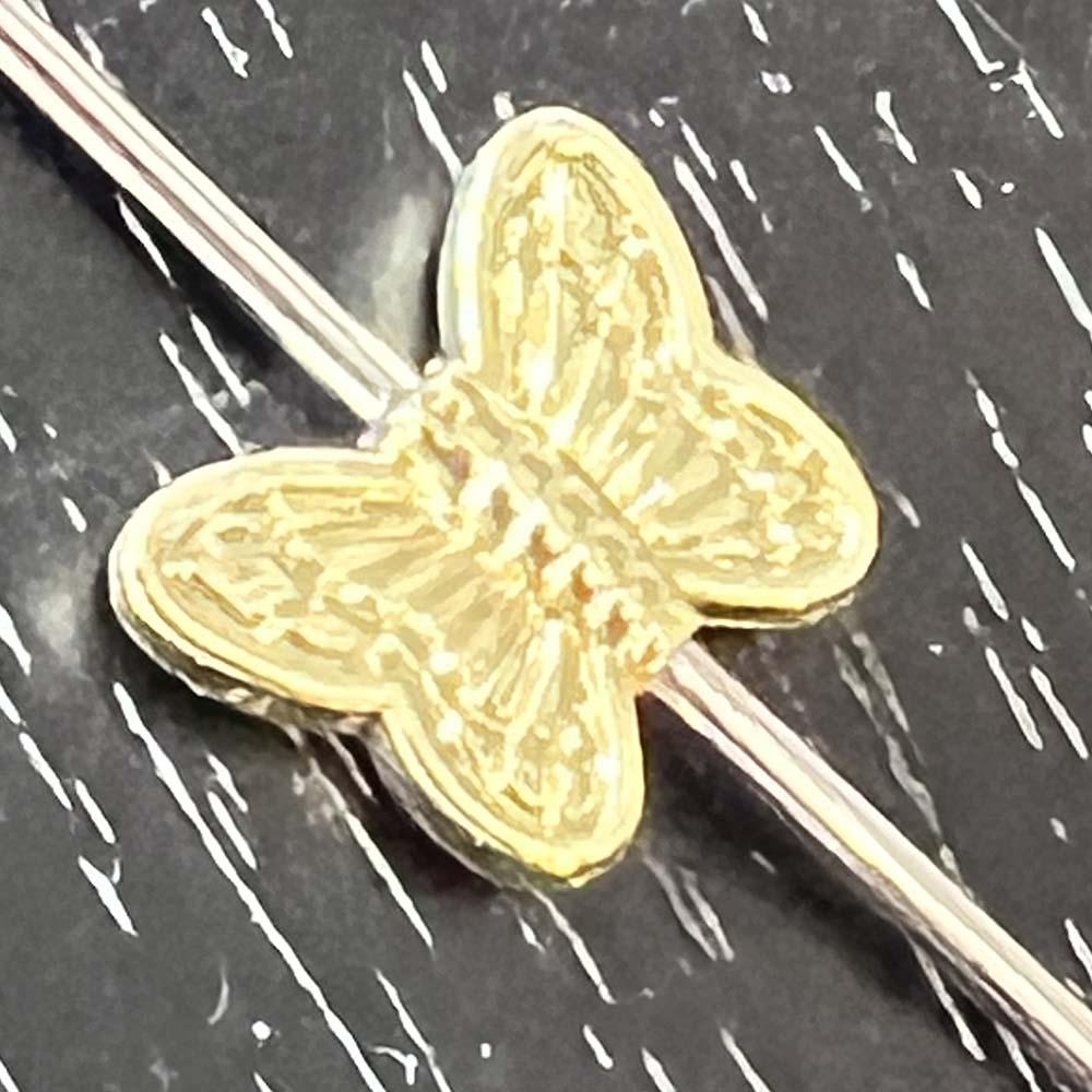 Gold Plate 11X9MM Butterfly Bead