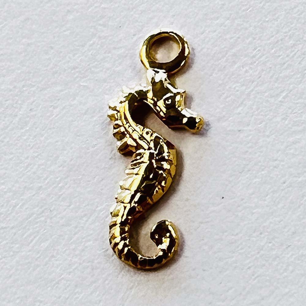 Gold Plate 12.5x5MM Seahorse Stamping