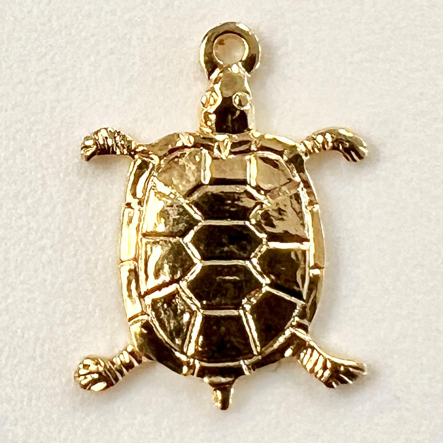 Gold Plate 14x13MM Turtle