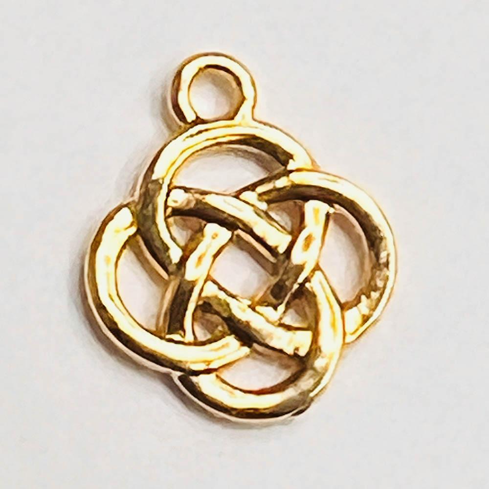 Gold Plate 18x15mm Knot Charm Pendant