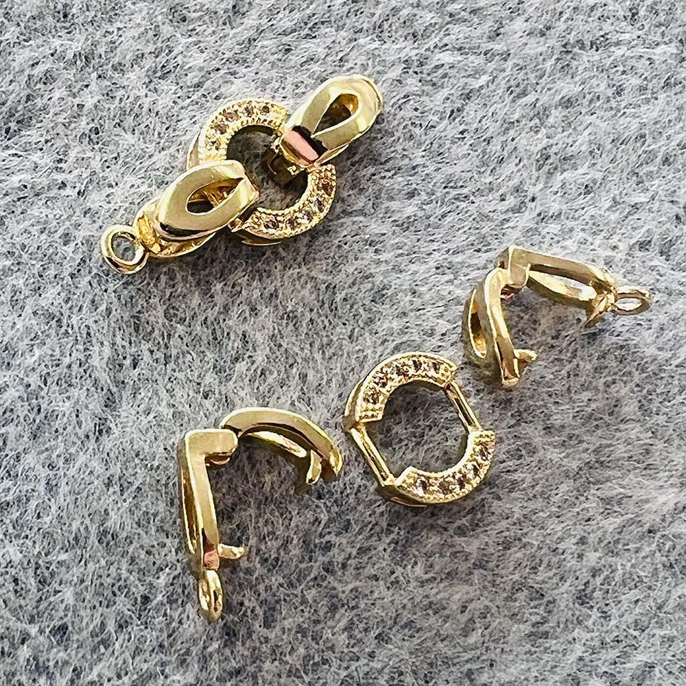 Gold Plate 25.5MM Rhinestone Foldover Clasp