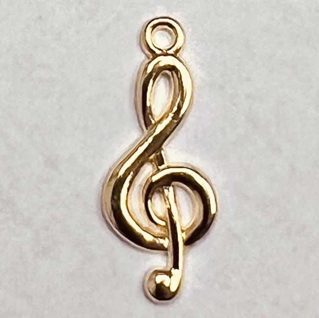 Gold Plate 26x10MM Treble Clef