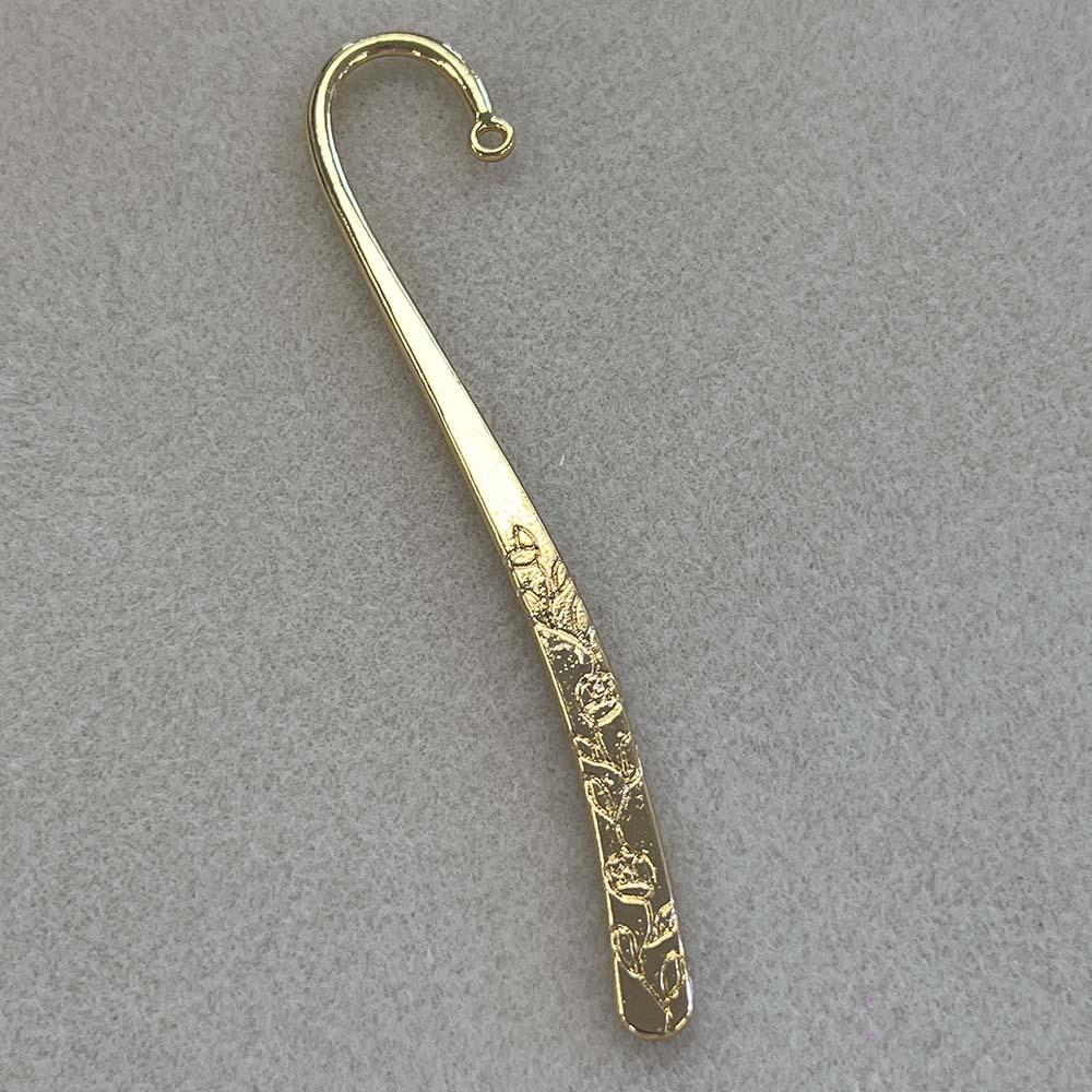 Gold Plate 4.6 Inch Bookmark With Hanging Loop