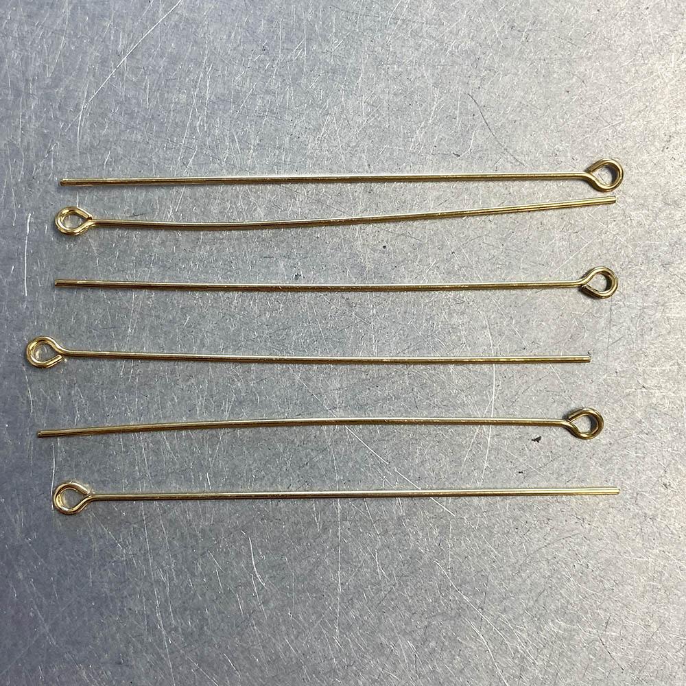 Gold Plate 50MM (aprox. 2 inches) 22 gauge Eyepin