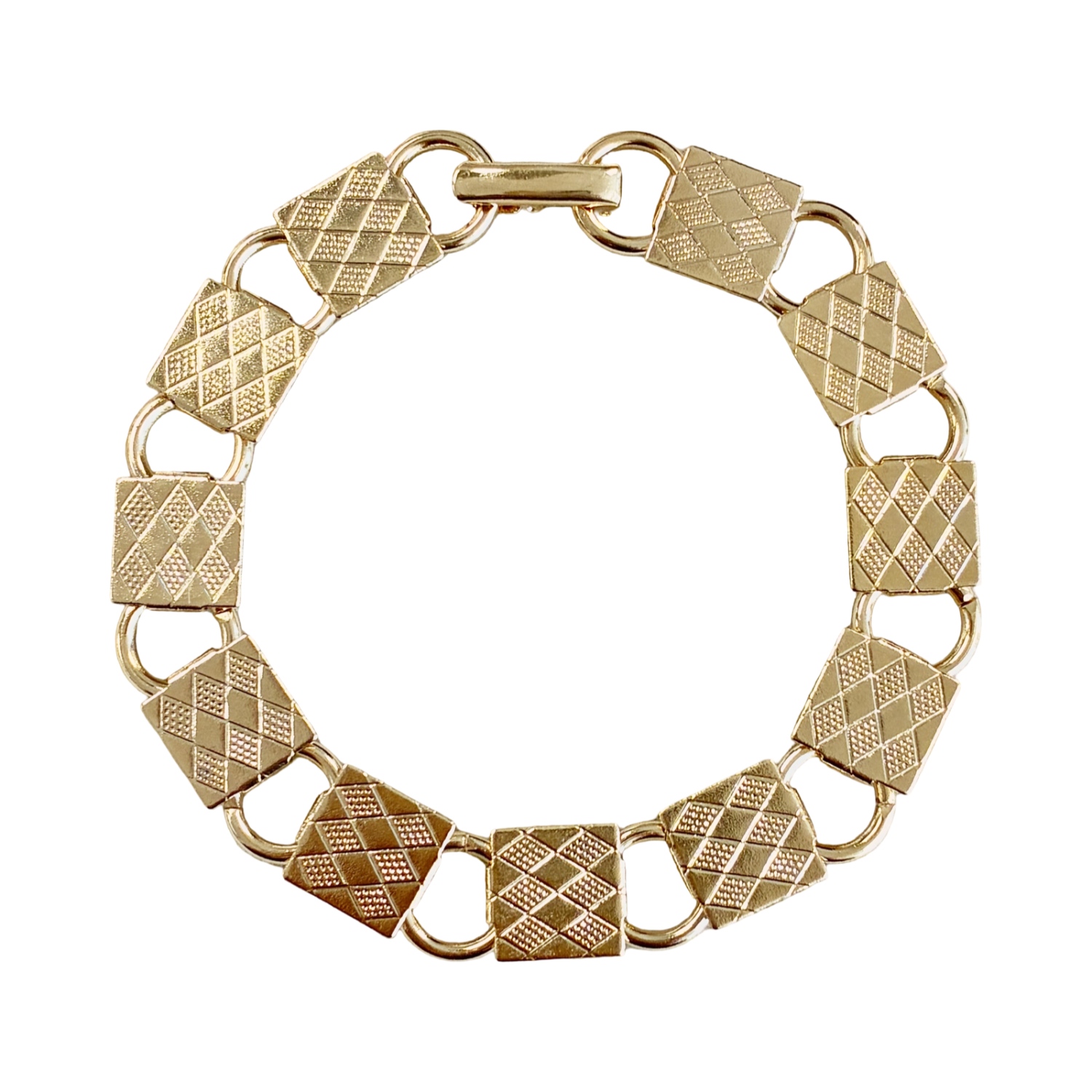 Gold Plate 7 Inch Bracelet With 10MM Square Gluing Pads