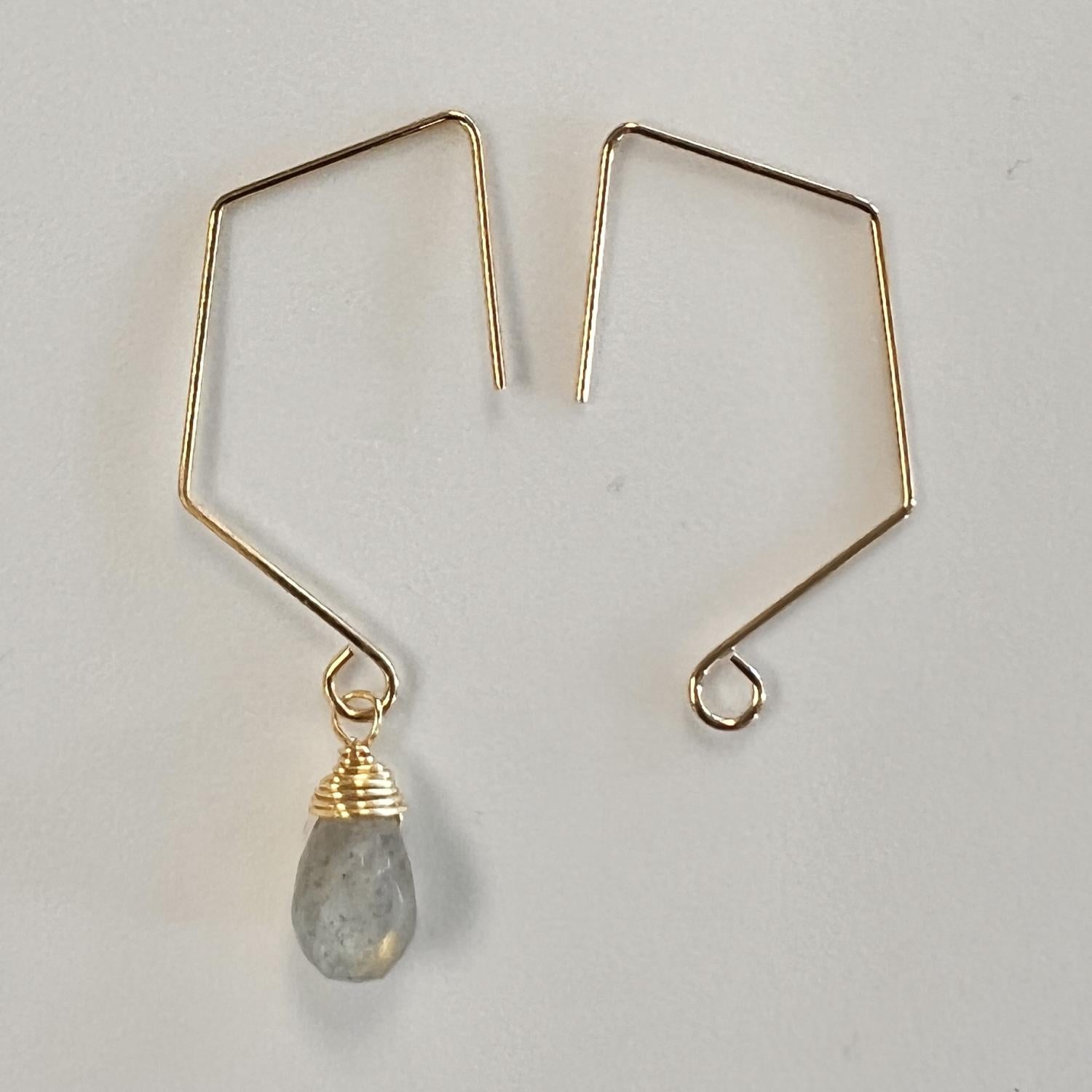 Gold Plate Nickel Free 32MM Half Hexagon 20 gauge Earwire