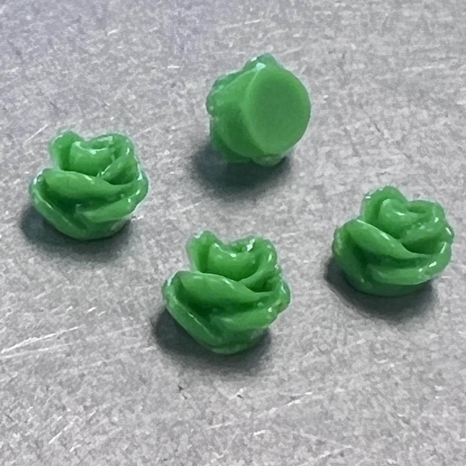 Green 7MM Resin Rose Cabochon