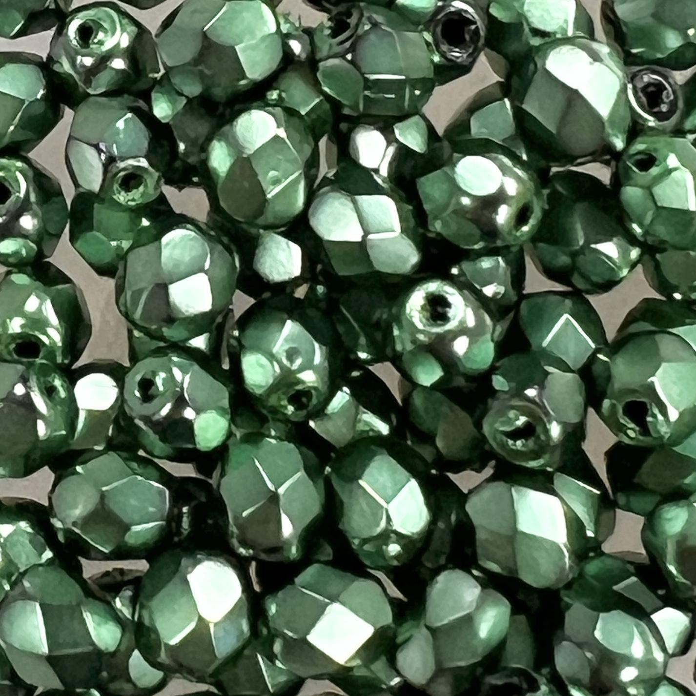 Green Pearl 4MM Fire Polish Ball