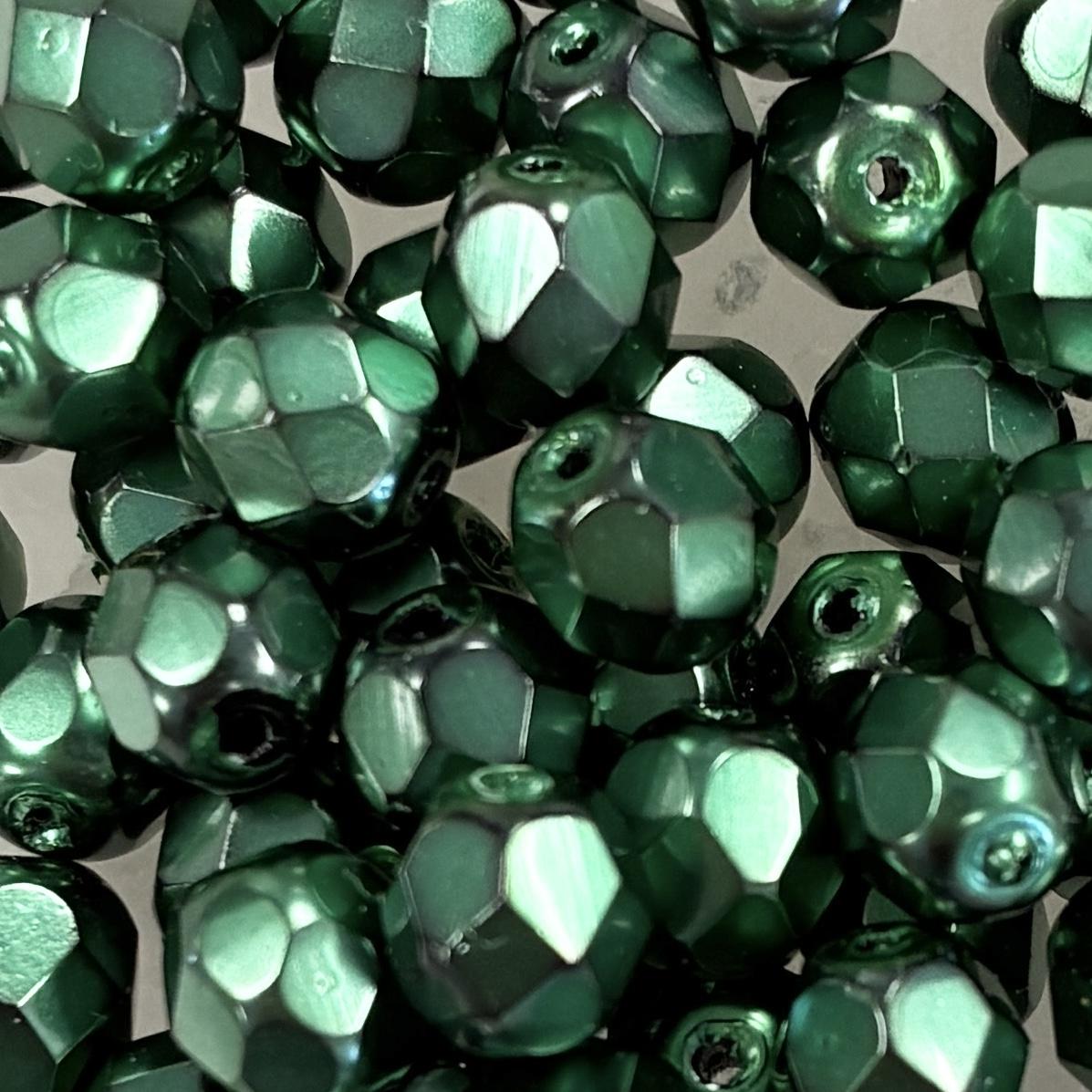 Green Pearl 6MM Fire Polish Ball