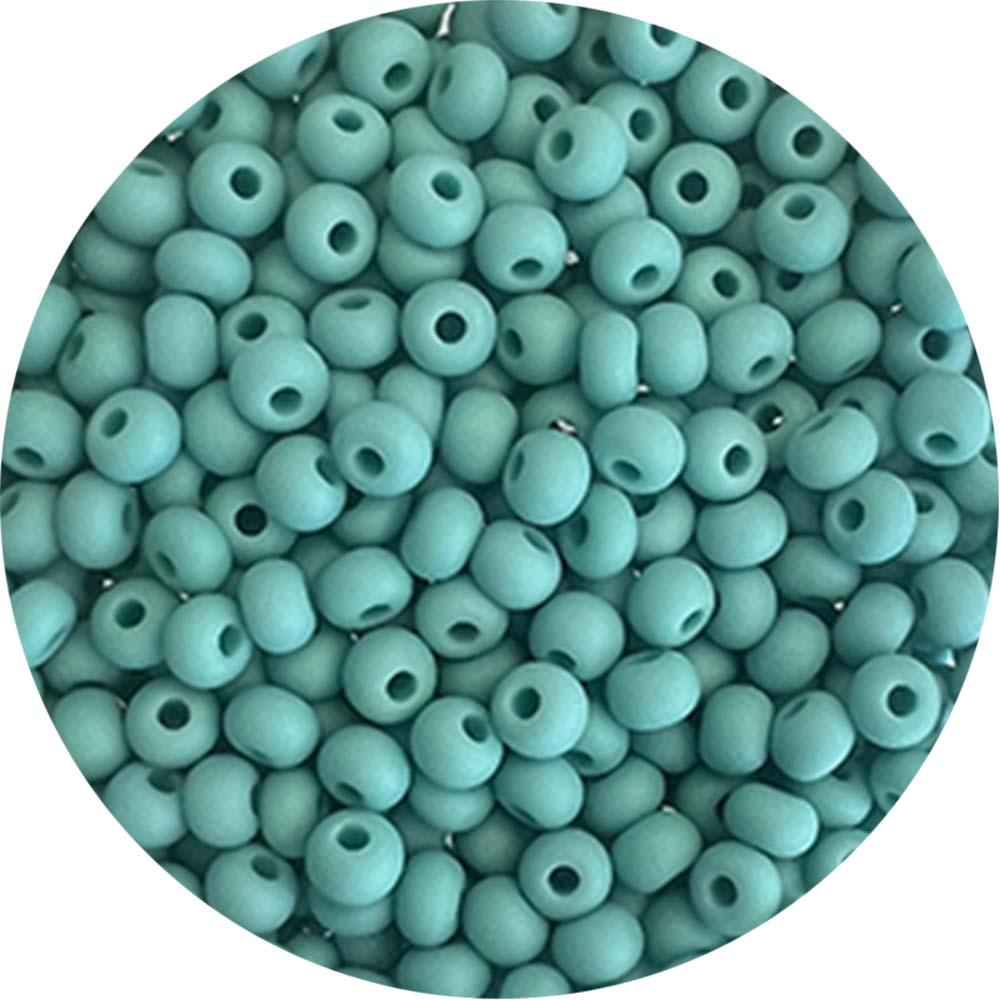 Matte Green Turquoise 6/0 Seed Bead