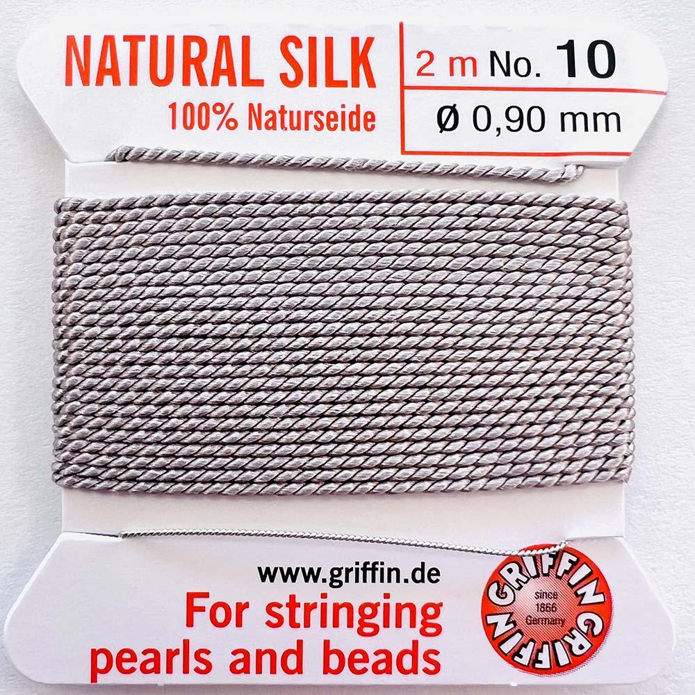Grey Size 10 (.9MM) Griffin Silk Bead Cord With Flex Needle
