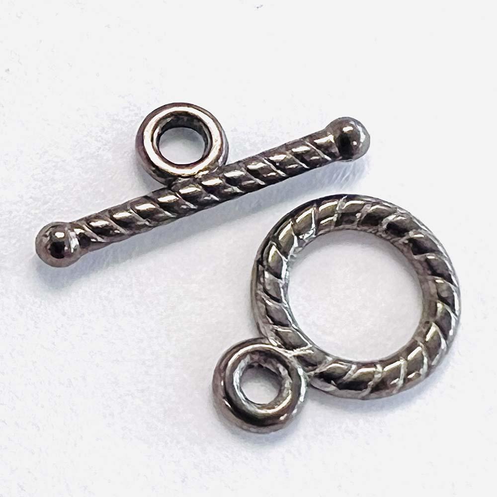 Gunmetal Plate 9MM Toggle Clasp