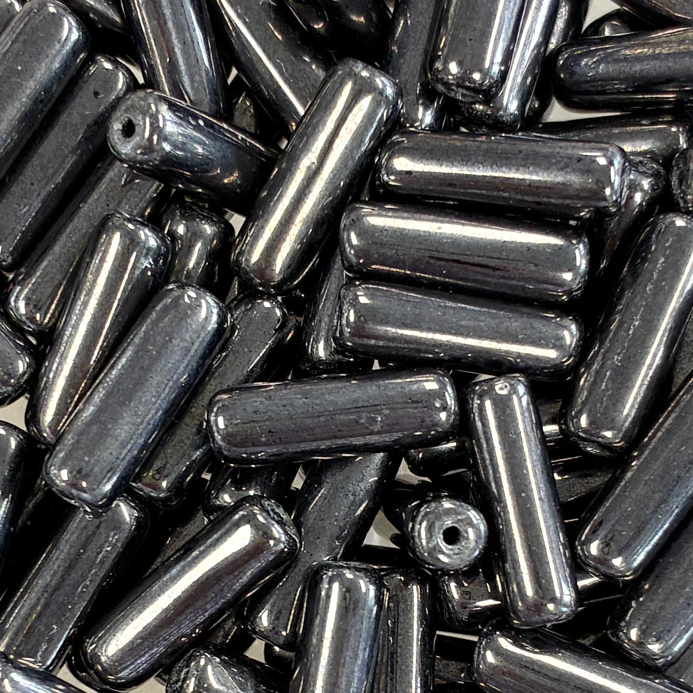 Hematite 14x4MM Cylinder Tube