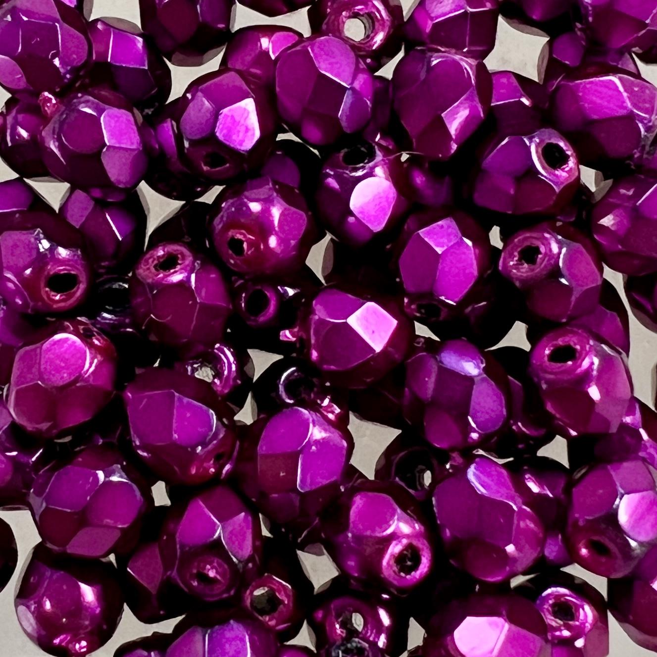 Hot Pink Pearl 4MM Fire Polish Ball