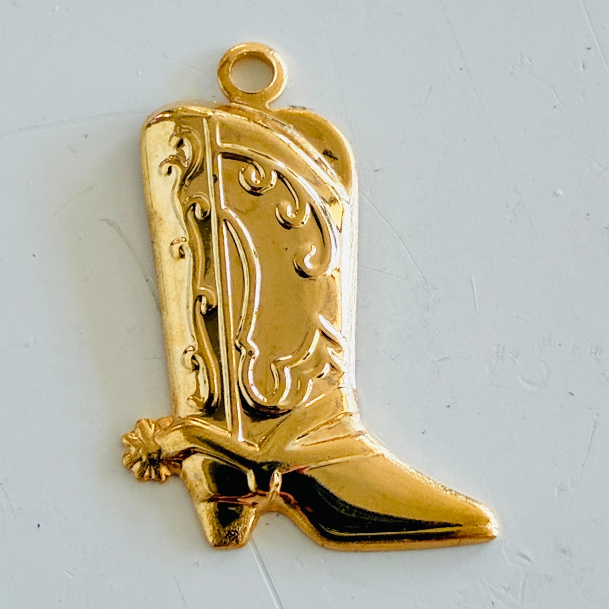 Gold Plate 15x19MM Cowboy Boot Stamping