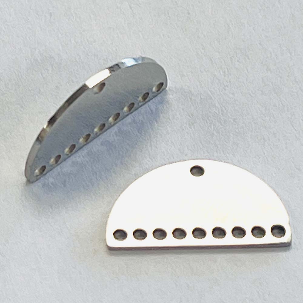 Stainless 9 Hole Half Round Chandelier Connector 21MM x 11MM