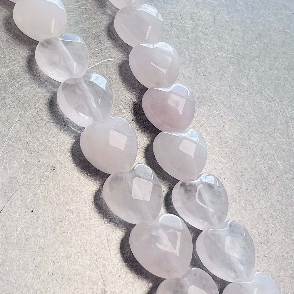10MM Faceted Rose Quartz Heart