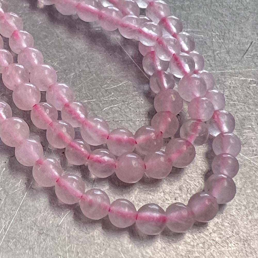 3MM Ball Rose Quartz Strand
