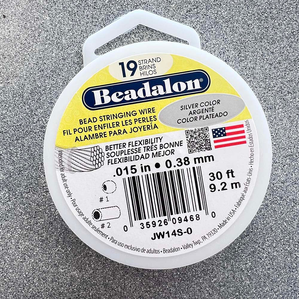 30 Ft .015 (17 lb. Test) 19 strand Silver Beading Wire