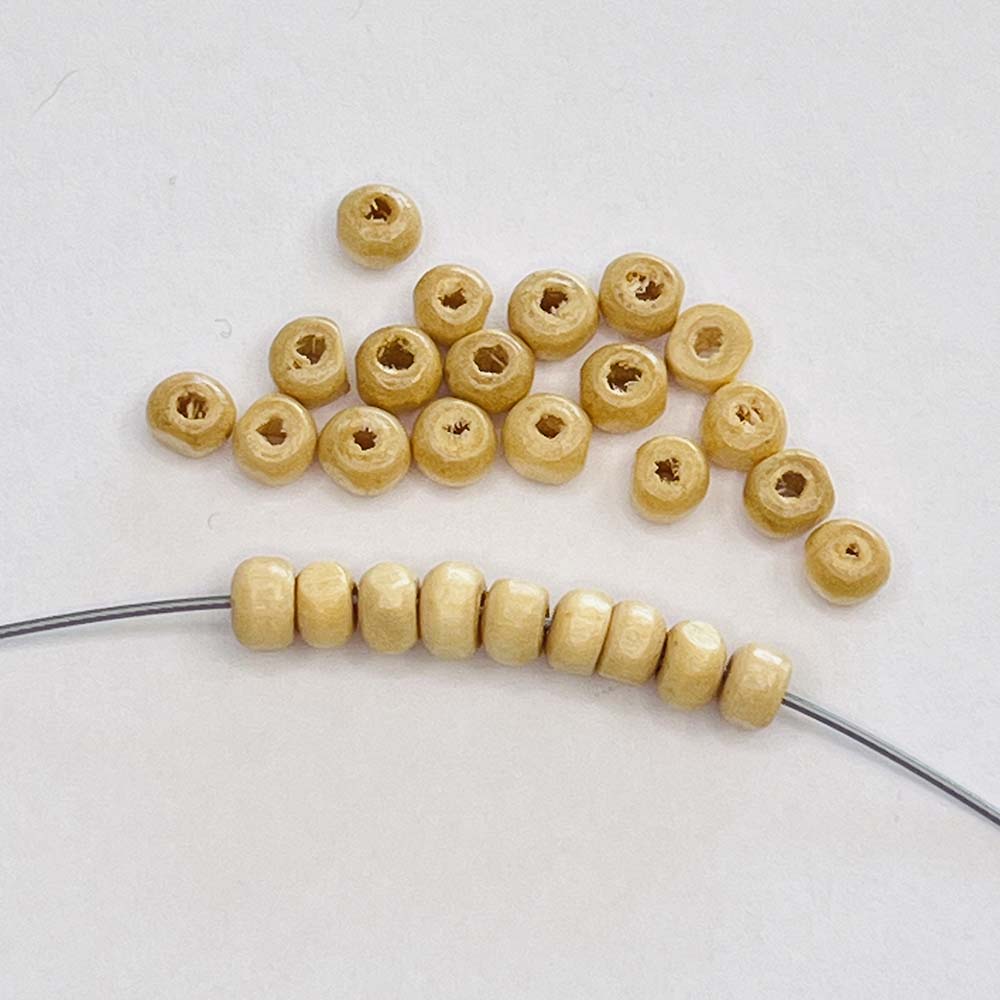 Natural 3x4.5MM Wood Rondelle