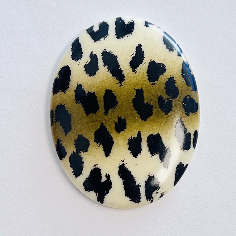 Brown, Tan and Black Leopard Print 40x30MM Cabochon