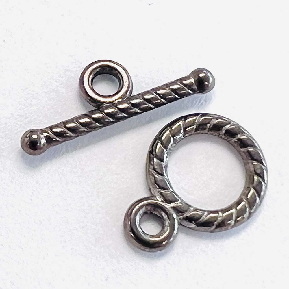 Gunmetal Plate 9MM Toggle Clasp