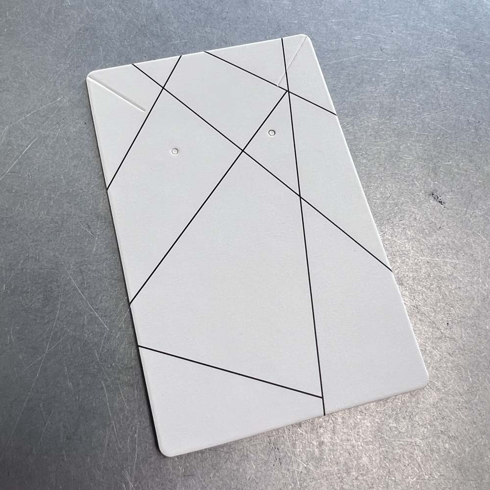 White Geometric Cardboard Earring or Necklace Display Card 3.5Lx2.25W inches