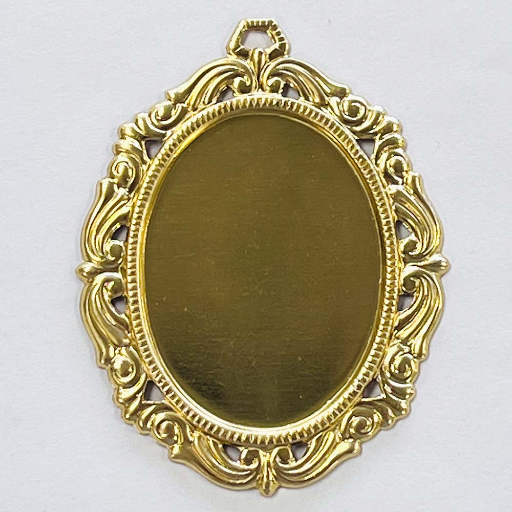 Brass 40X30MM Ornate Setting