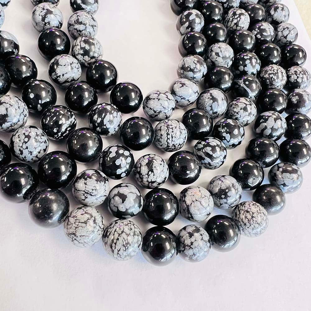 12MM Ball Snowflake Obsidian