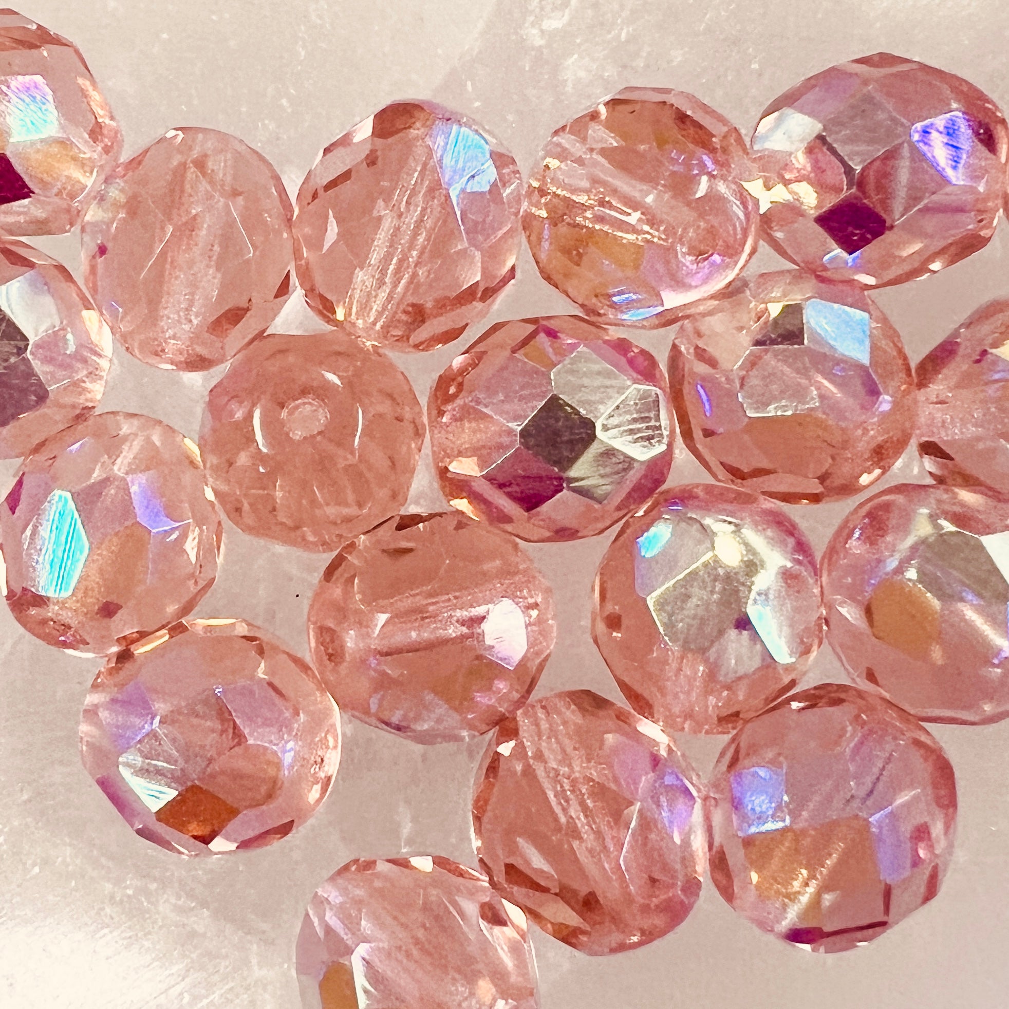 12MM Roselin AB Fire Polish Ball