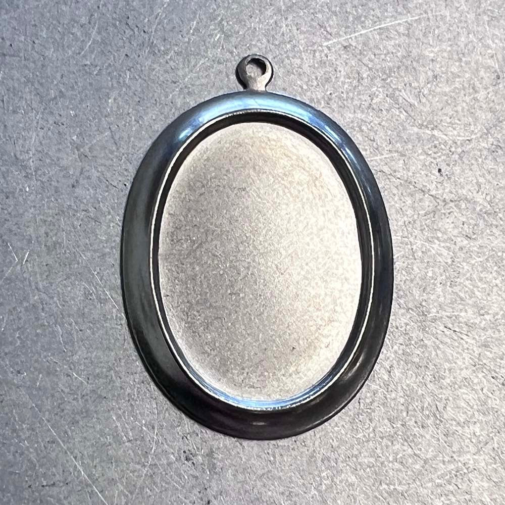 Steel Silver 25x18MM Setting Pendant