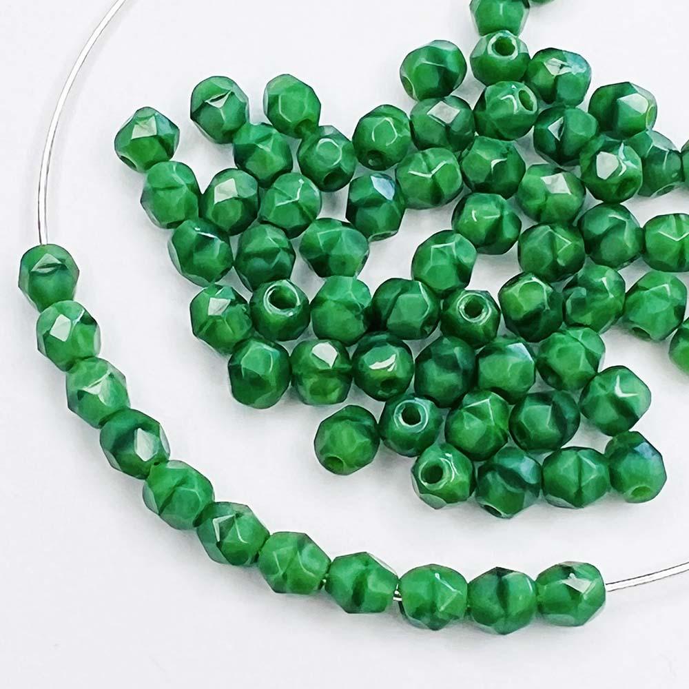 Kelly Green Satin 4MM Fire Polish Ball