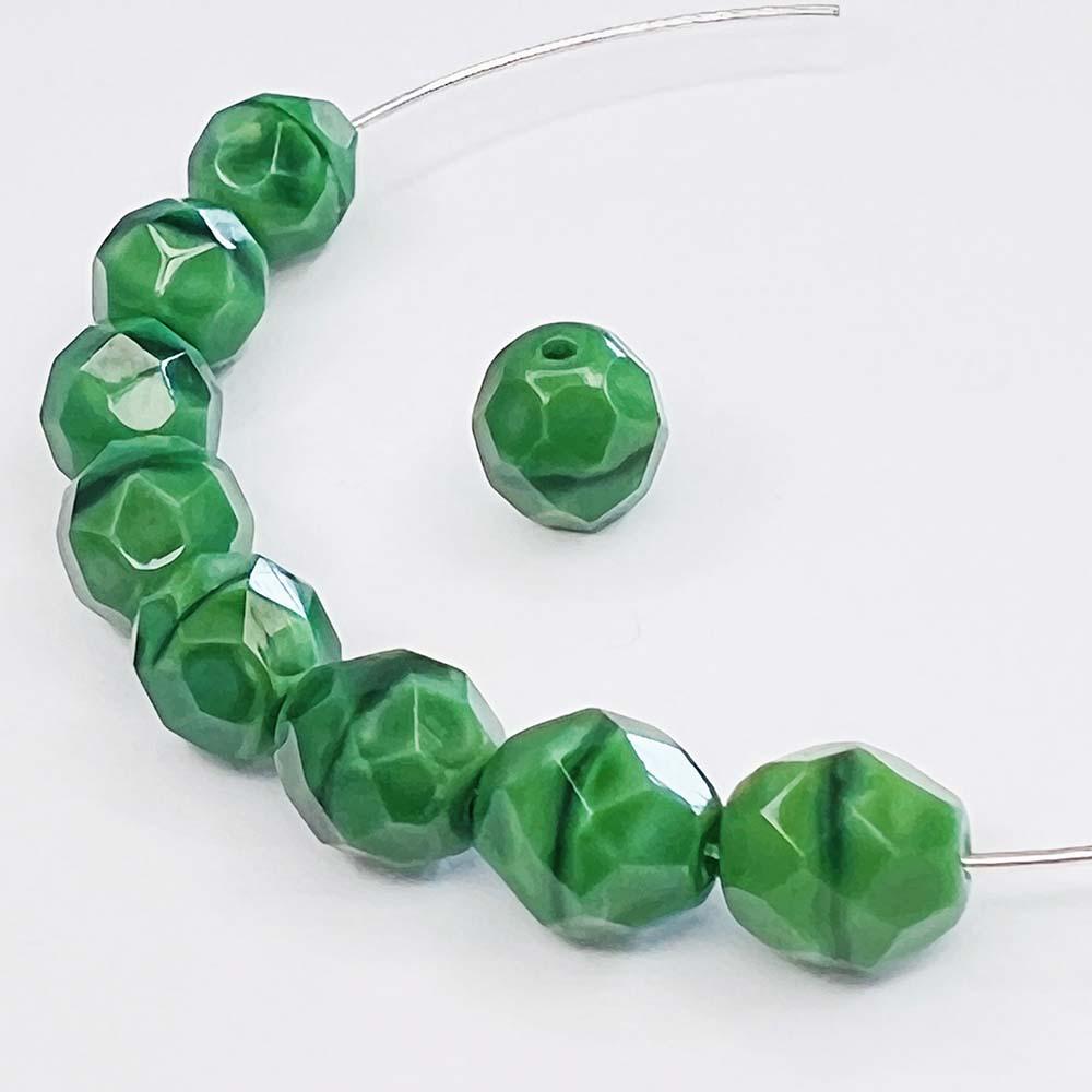 Kelly Green Satin 8MM Fire Polish Ball