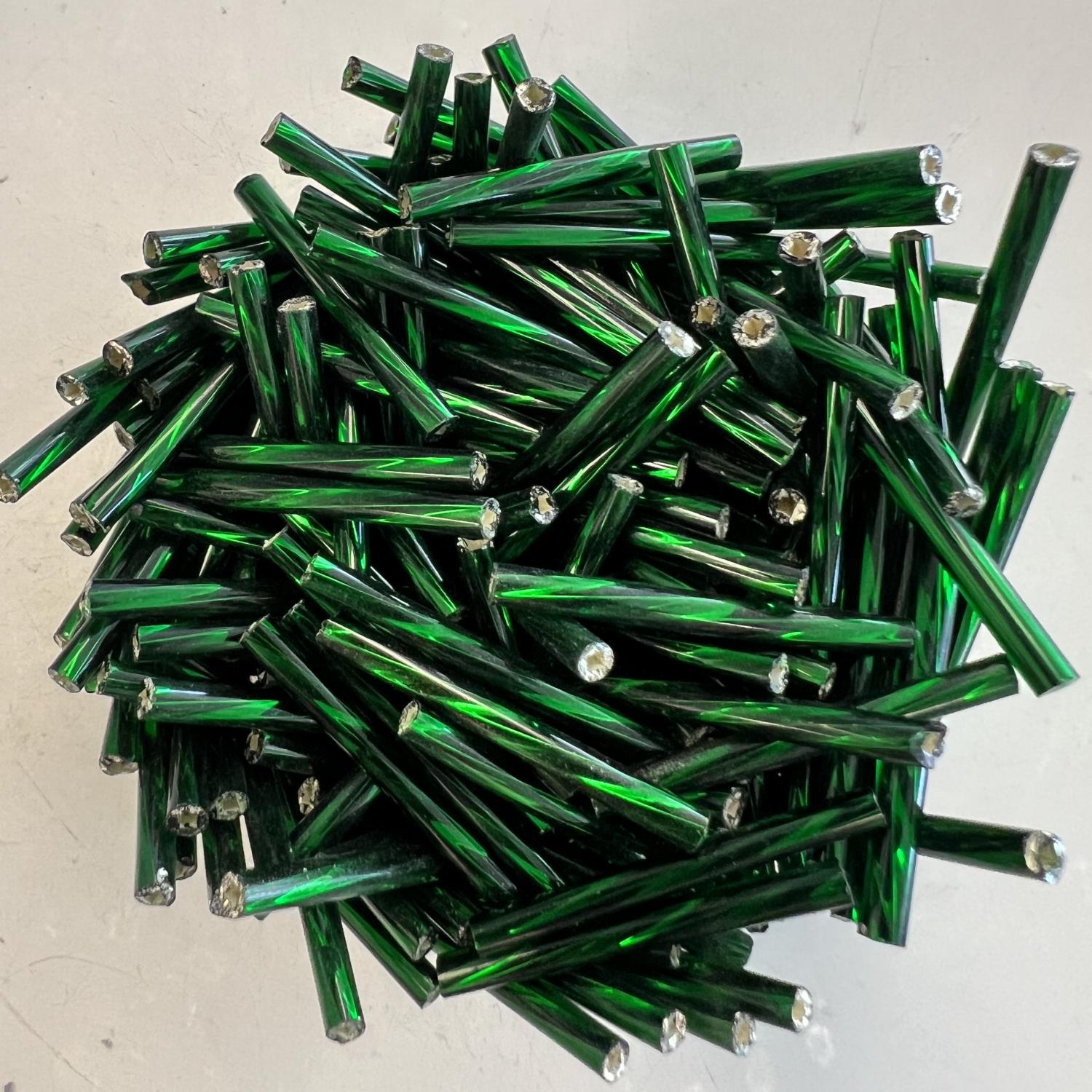 Kelly Green Silver Lined 25MM Twisted Bugle