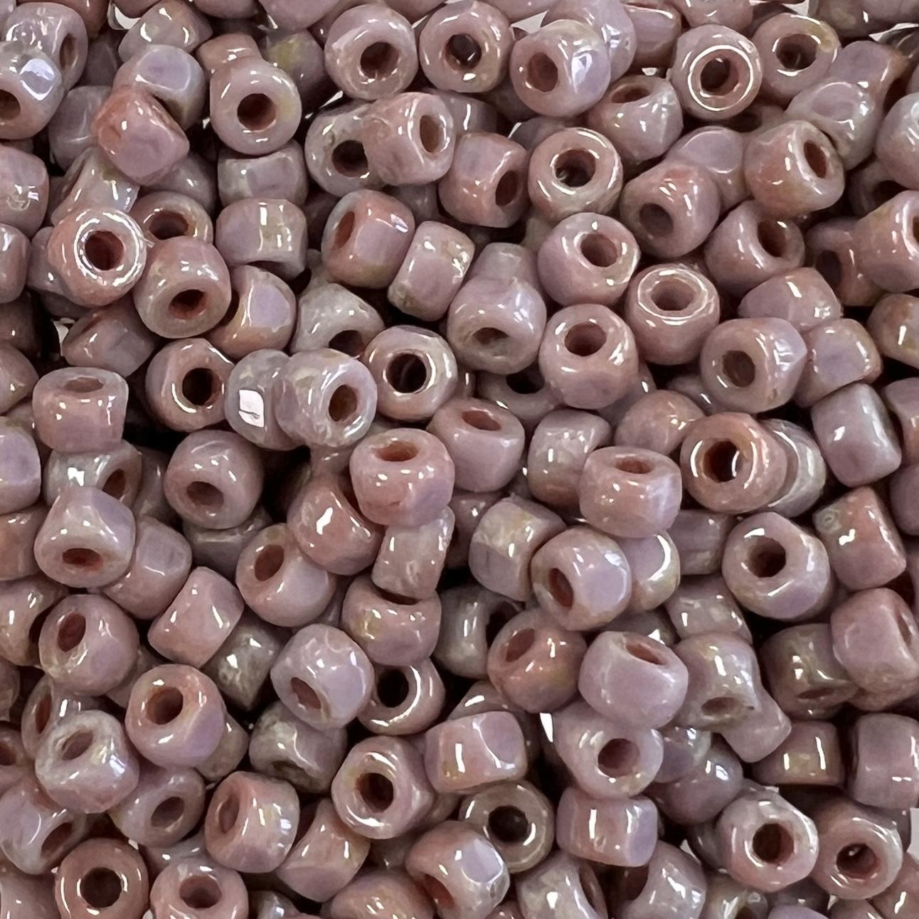 Lavender Picasso 6/0 Cut Matubo Seed Bead