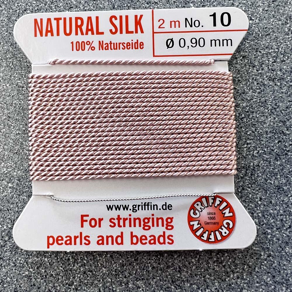 Light Pink Size 10 (.9MM) Griffin Silk Bead Cord With Flex Needle