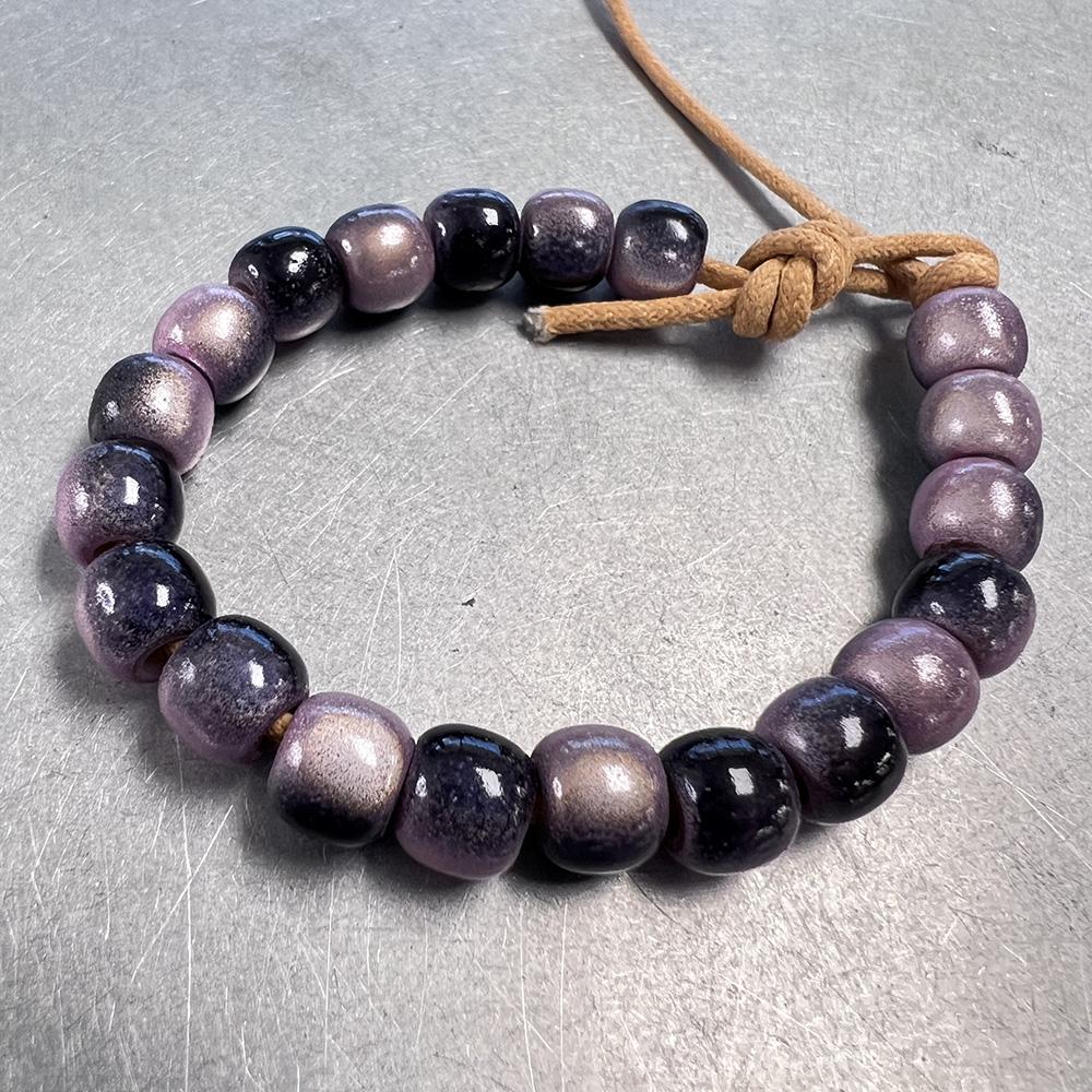 Light Rose with Black 2 Tone 7x8MM Miracle Crow Bead